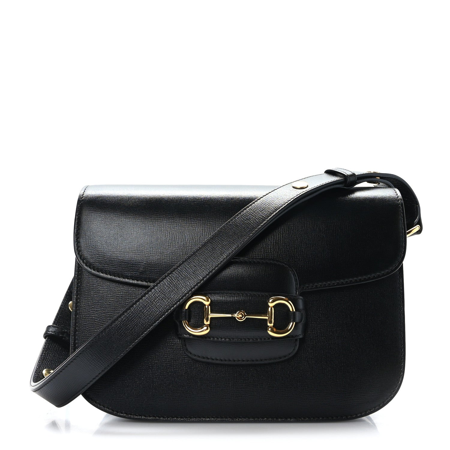 Gucci Azalea Calfskin Horsebit 1955 Shoulder Bag Black 1 of 8