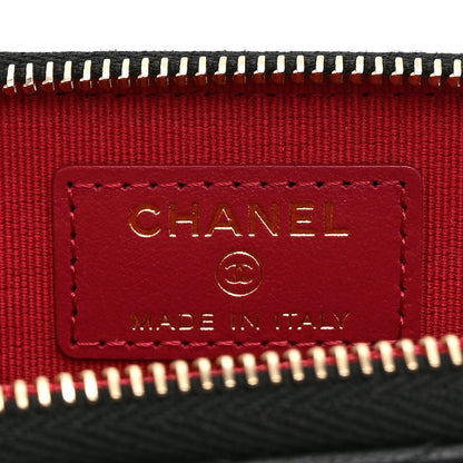 Chanel Lambskin Quilted Chanel 19 Vertical Zip Card Holder Wallet Black 6 of 11