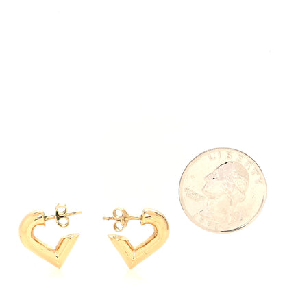 Louis Vuitton V Heart Hoop Earrings Gold 2 of 5