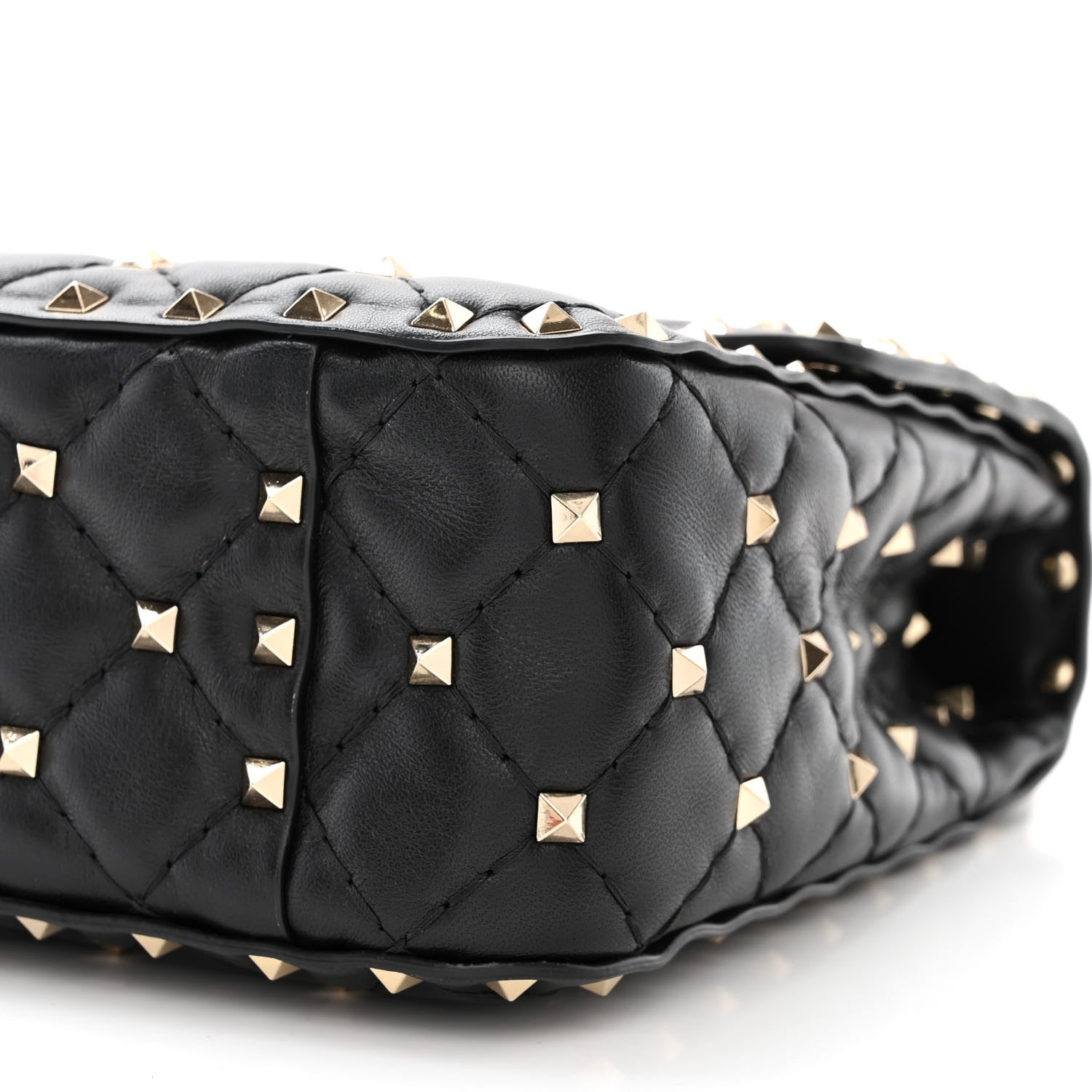 Valentino Garavani Lambskin Medium Rockstud Spike Shoulder Bag Black 9 of 9