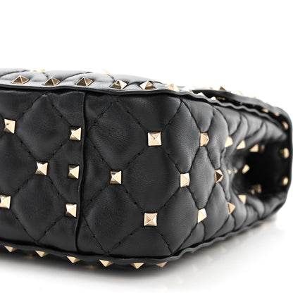 Valentino Garavani Lambskin Medium Rockstud Spike Shoulder Bag Black 9 of 9