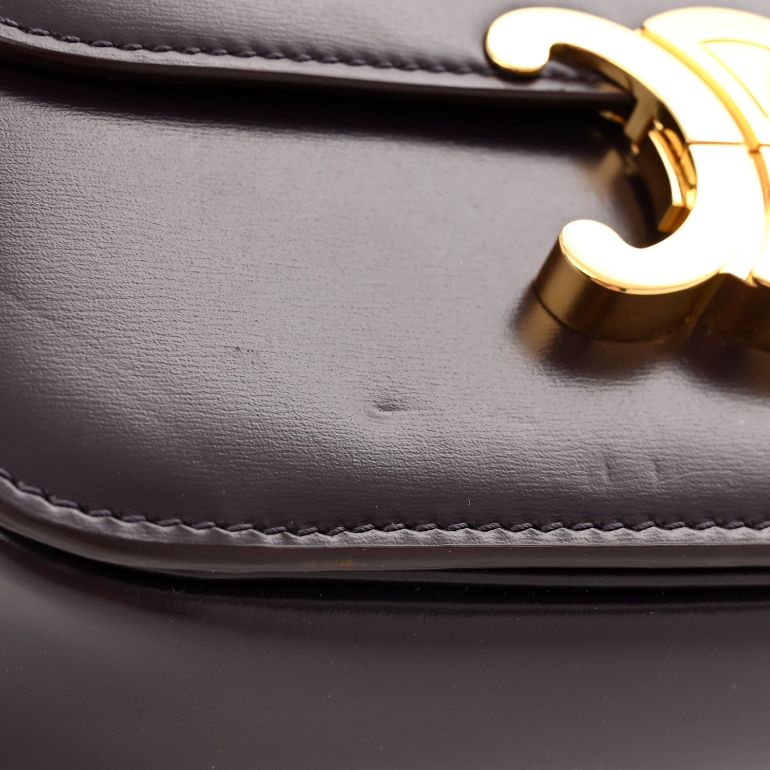Celine Shiny Calfskin Teen Triomphe Aubergine 12 of 13