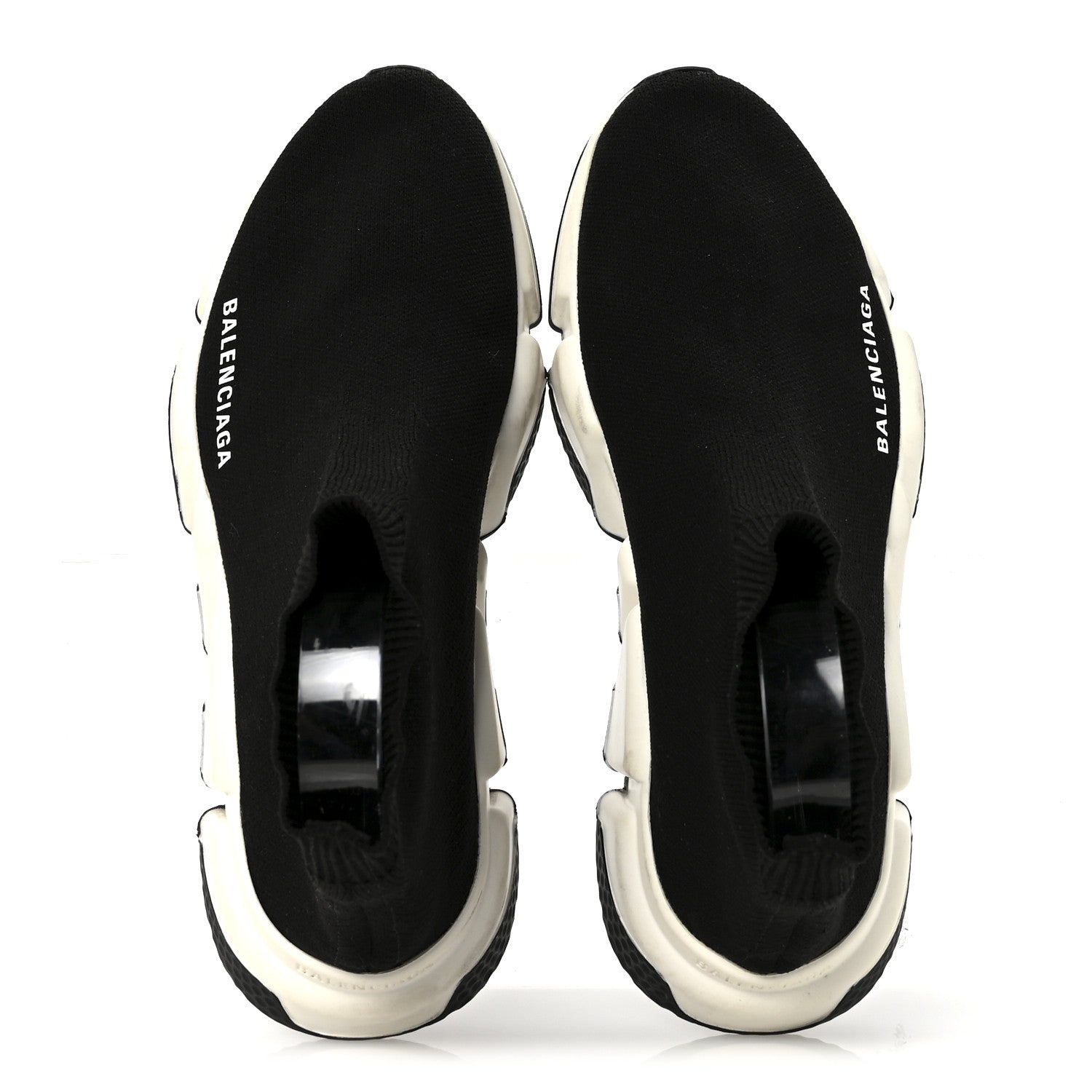 Balenciaga Neoprene Knit Womens Speed Sneakers 38 Black White 2 of 9