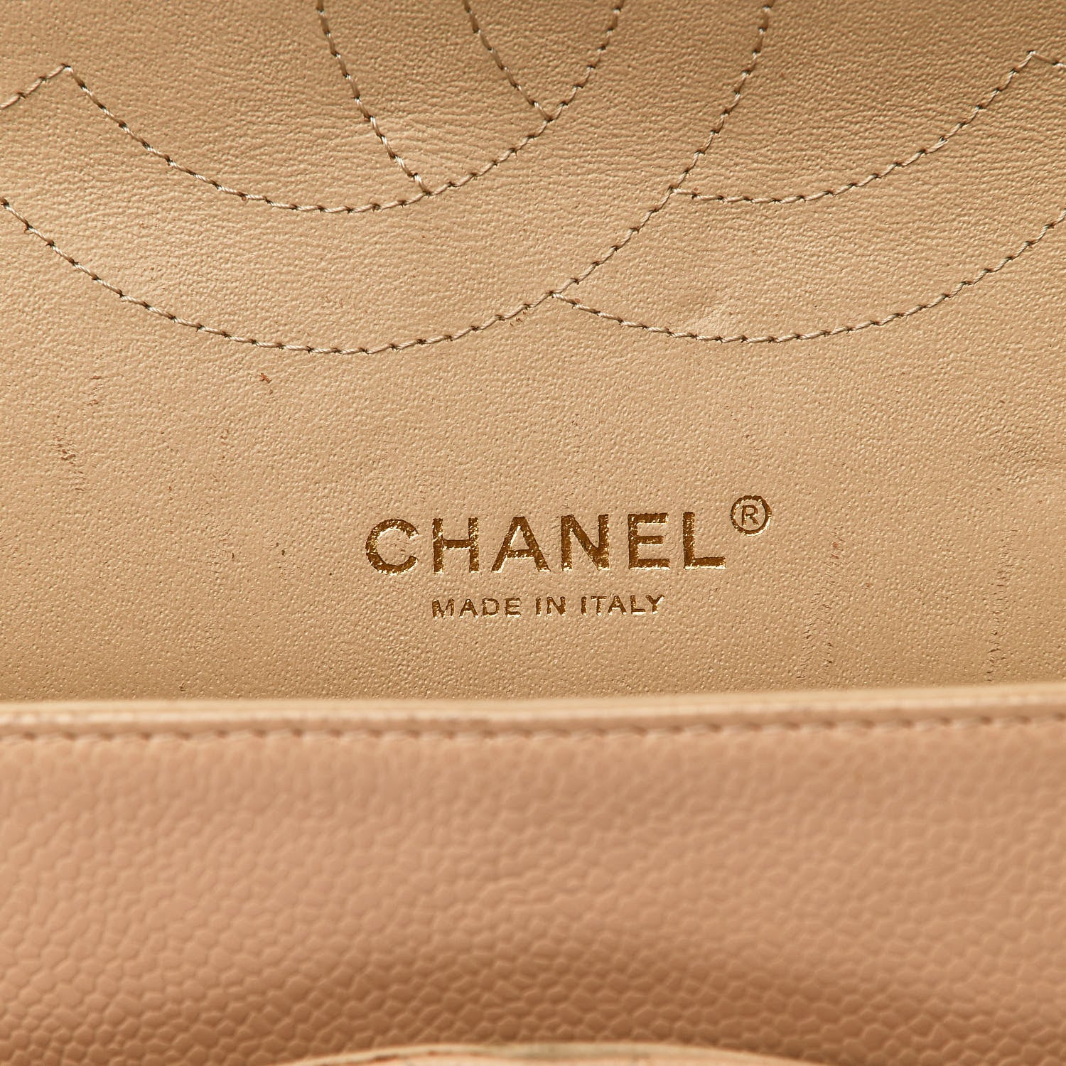 Chanel Caviar Quilted Jumbo Double Flap Beige 5 of 9