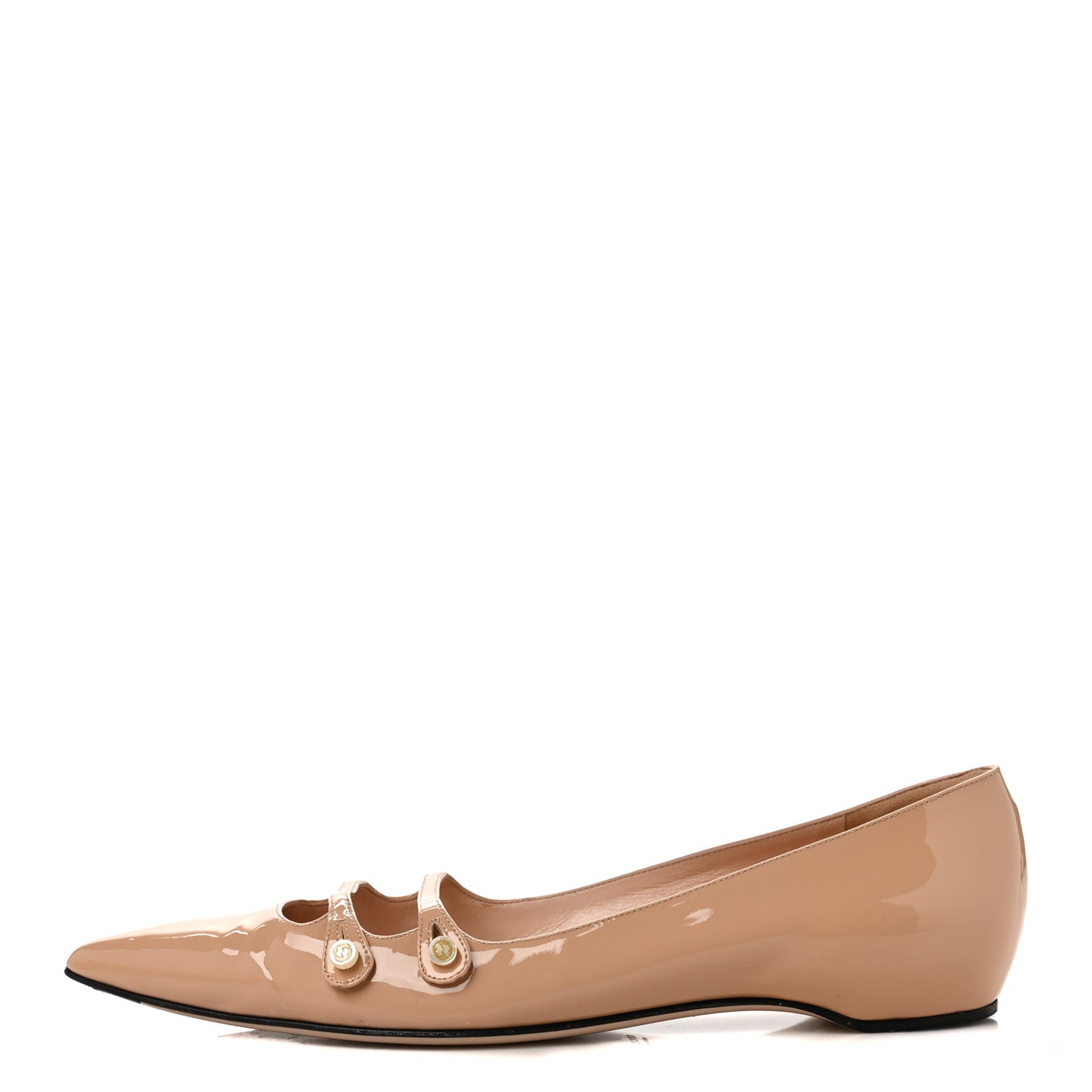 Patent Double Strap Aneta Flats 39 Pink Apricot