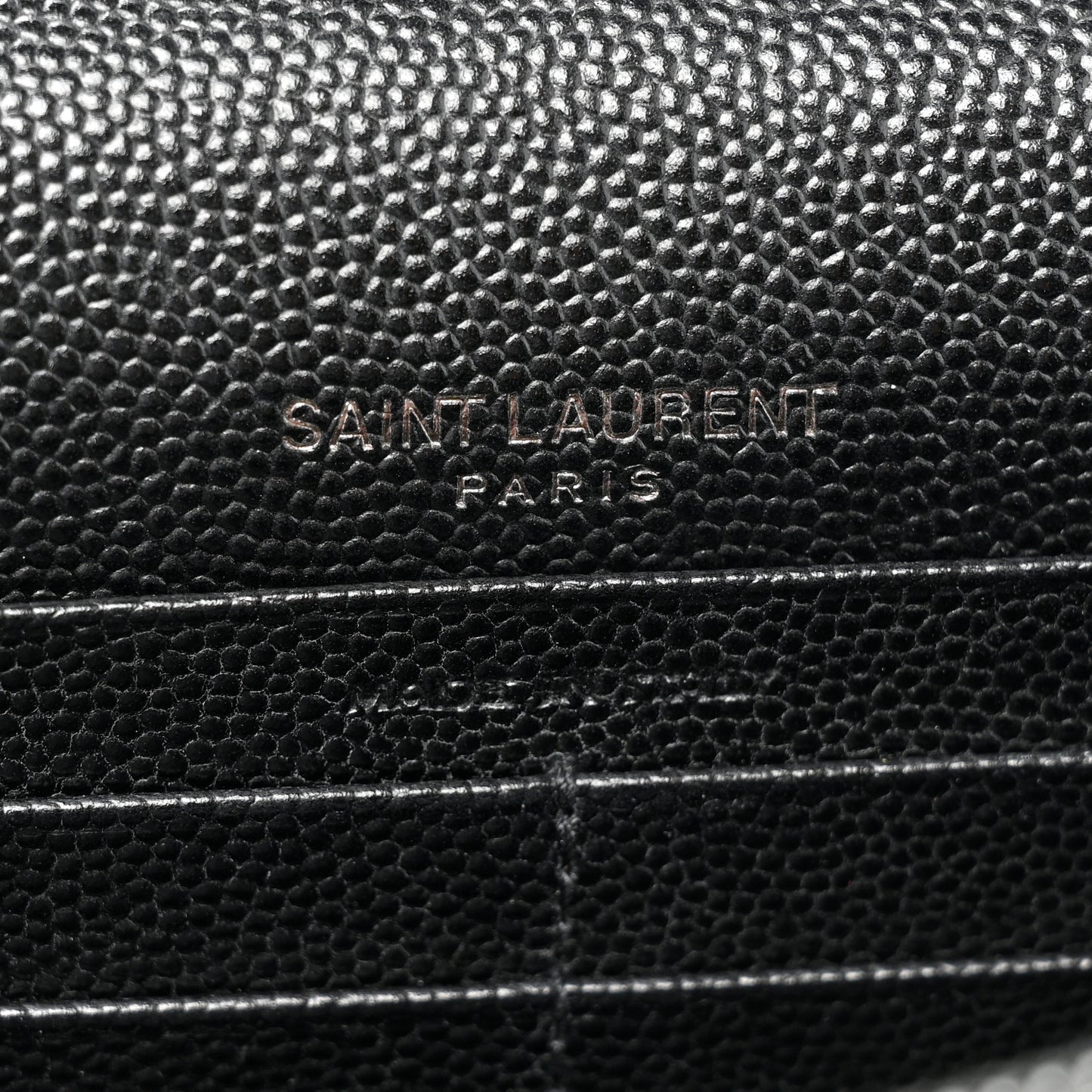 Grain De Poudre Matelasse Chevron Monogram Monochrome Envelope Chain Wallet Black