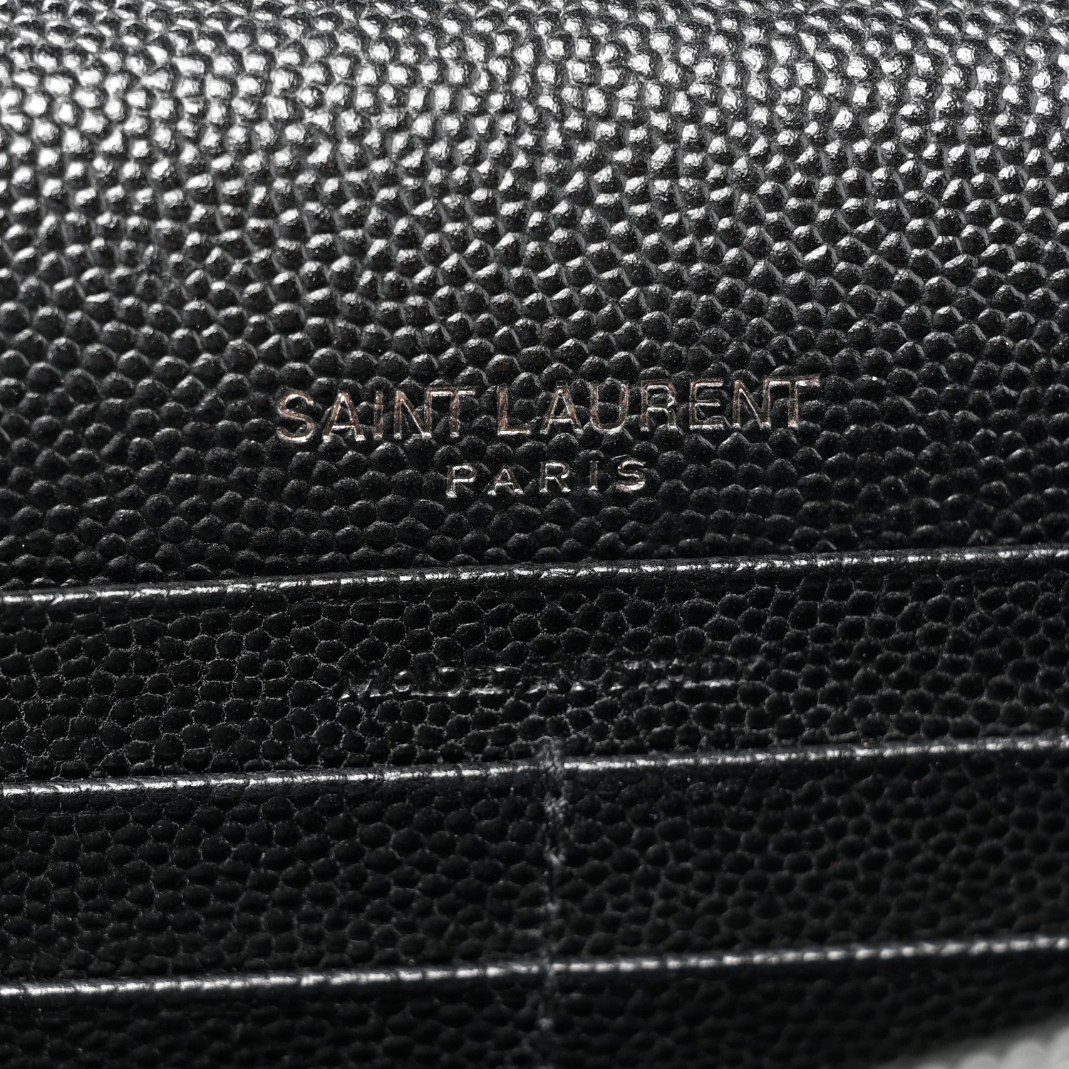 Saint Laurent Grain De Poudre Matelasse Chevron Monogram Monochrome Envelope Chain Wallet Black 7 of 16
