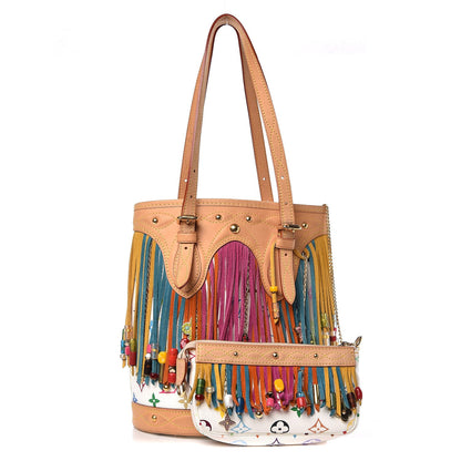 Louis Vuitton Monogram Multicolor Fringe Bucket White 3 of 11