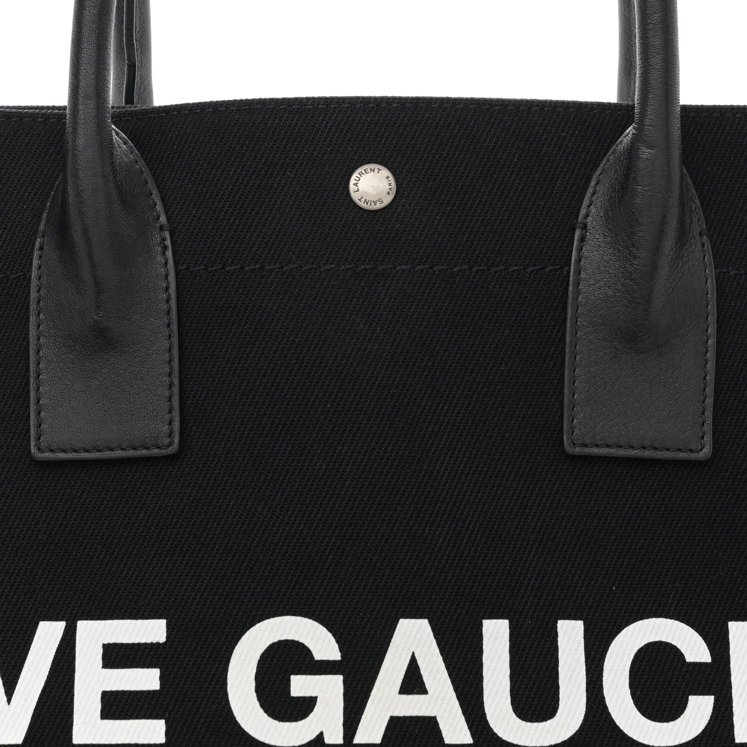 Saint Laurent Linen Calfskin Rive Gauche Tote Black 8 of 12