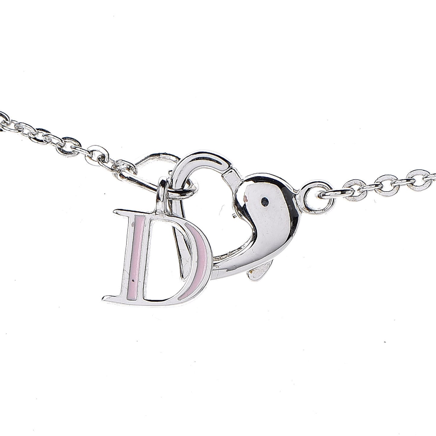 Logo Pendant Necklace Silver White