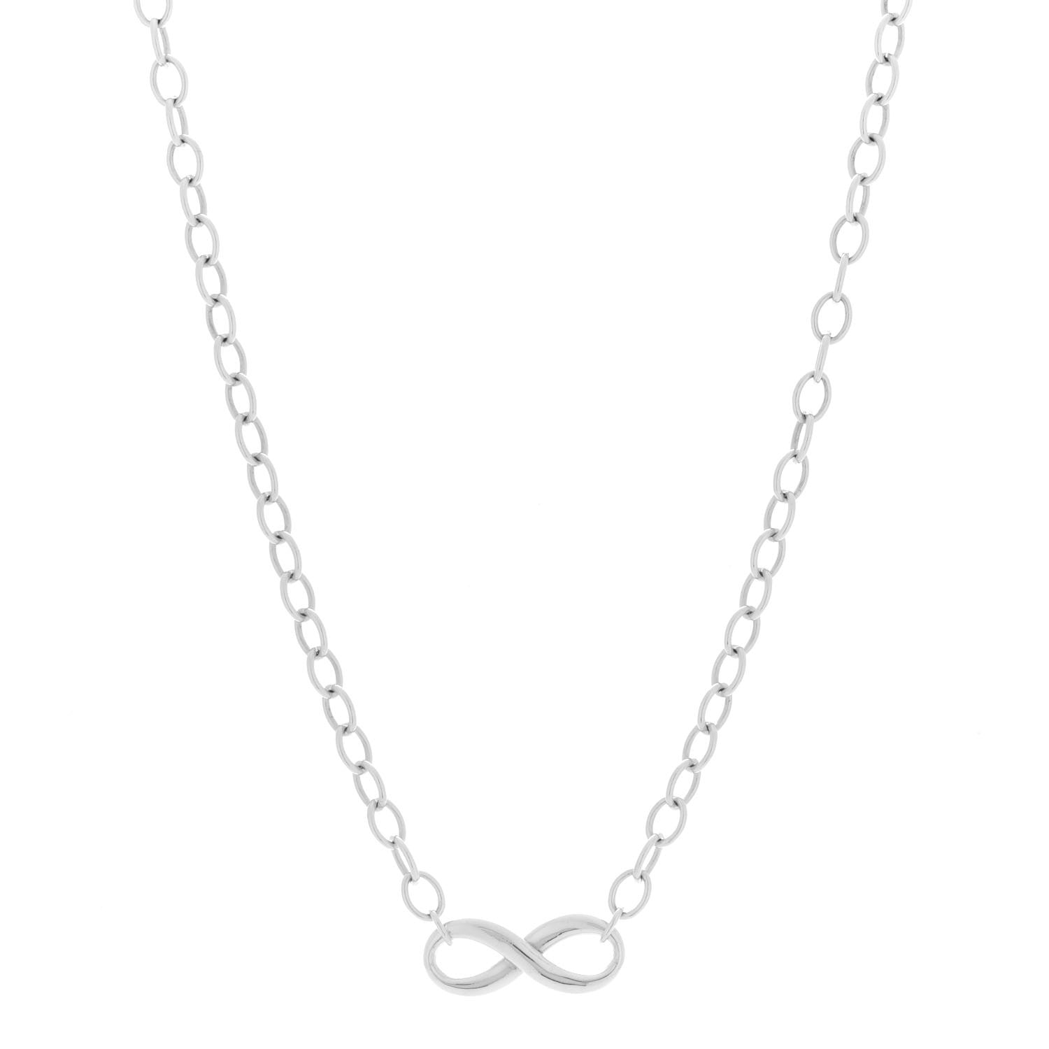 Tiffany Sterling Silver Narrow Infinity Link Necklace 1 of 5