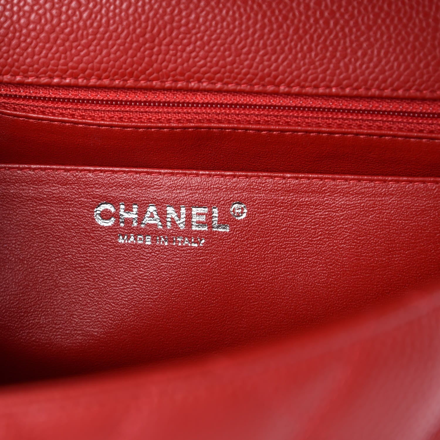 Chanel Caviar Quilted Jumbo Single Flap Red 7 of 8