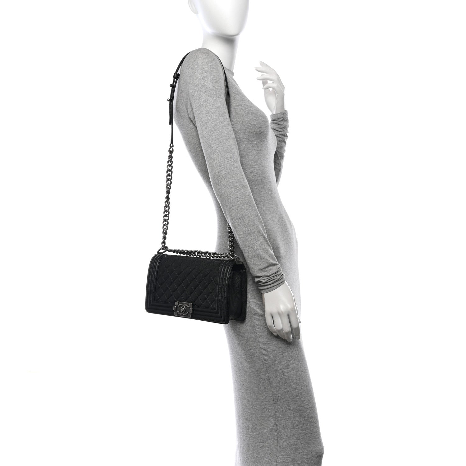 Chanel Caviar Quilted Medium Boy Flap Black 2 of 13