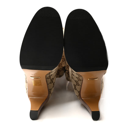 Gucci Monogram Over the Knee Boots 38.5 Beige Ebony 5 of 8