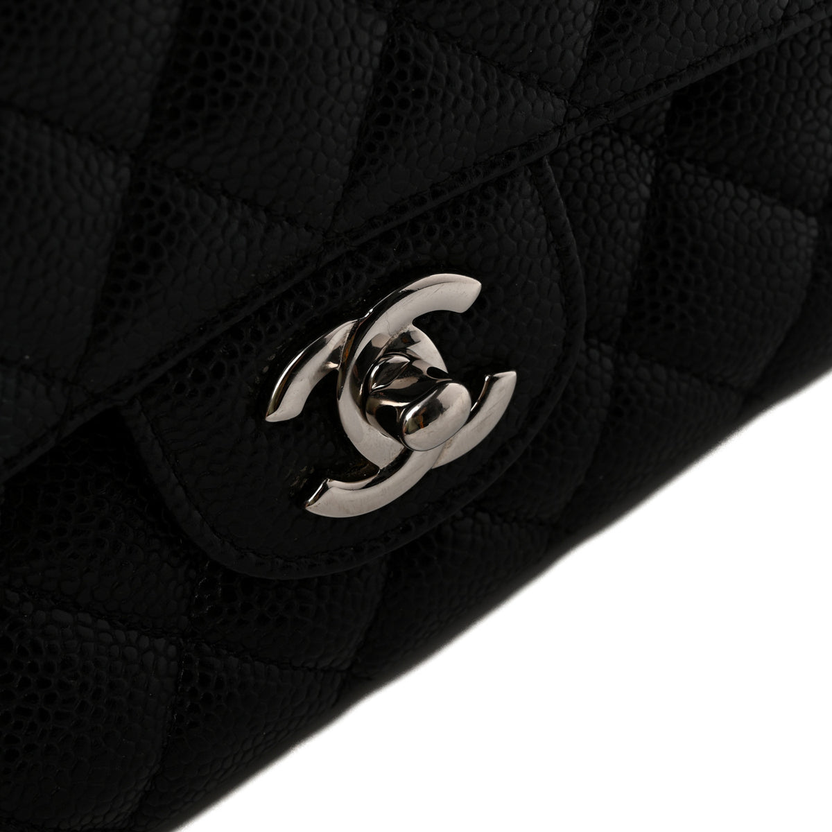 Caviar Quilted Medium Double Flap Black