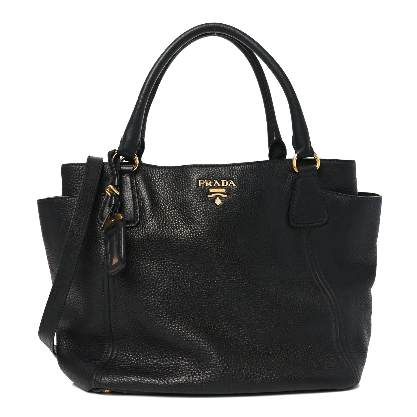 Vitello Daino Side Pocket Tote Black
