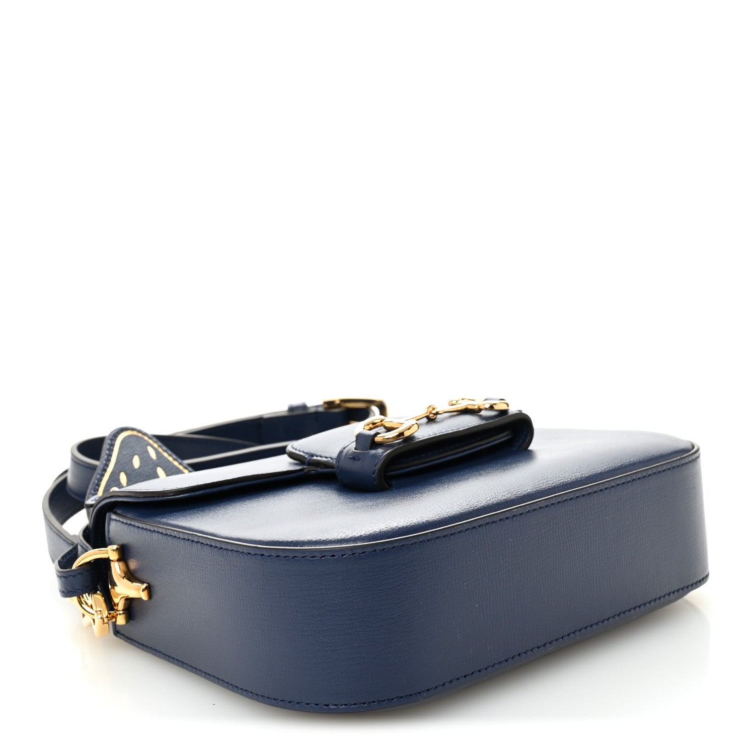 Gucci Azalea Calfskin Web Mini Horsebit 1955 Shoulder Bag Navy 4 of 12