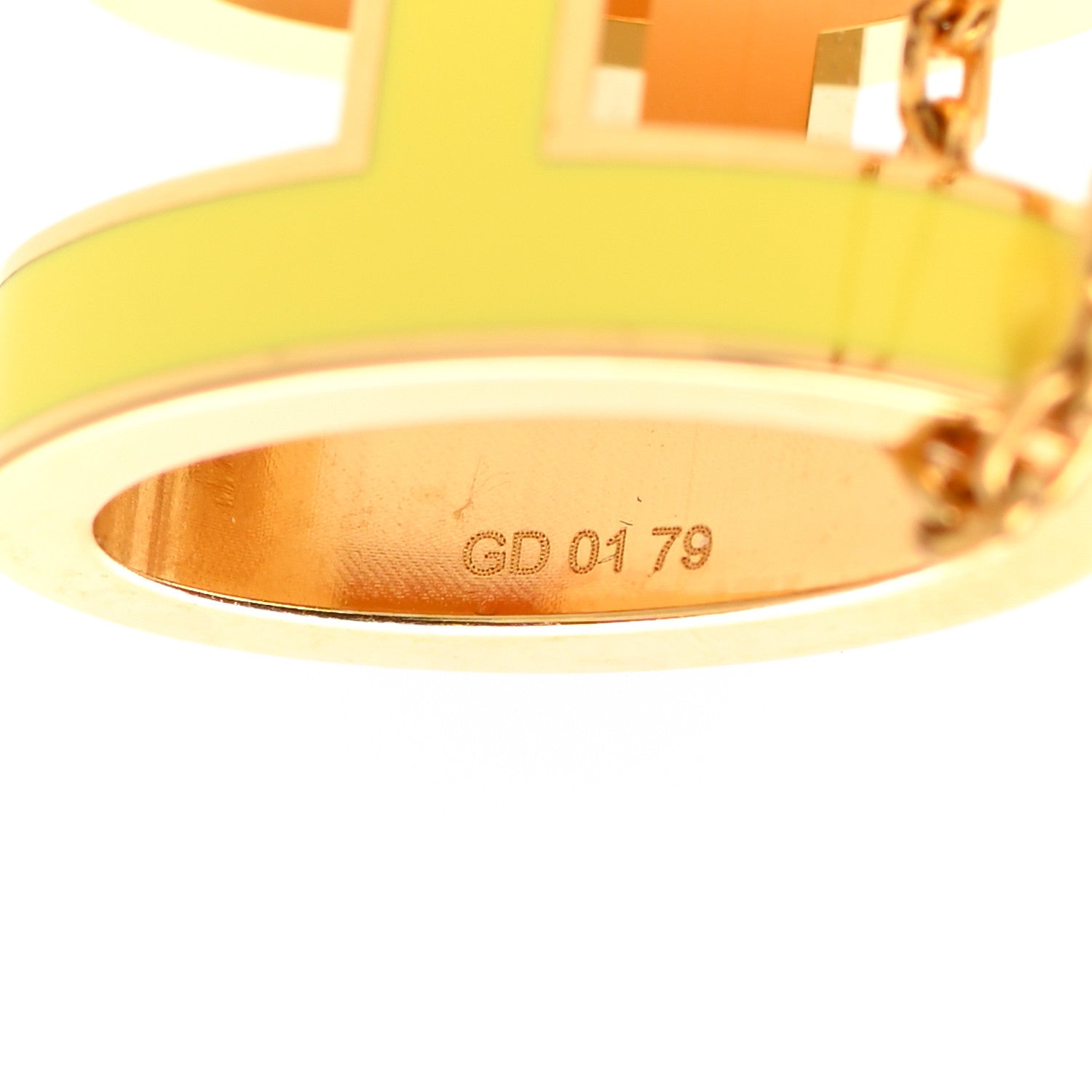 Hermes Lacquered Gold Pop H Pendant Necklace Mimosa 5 of 6