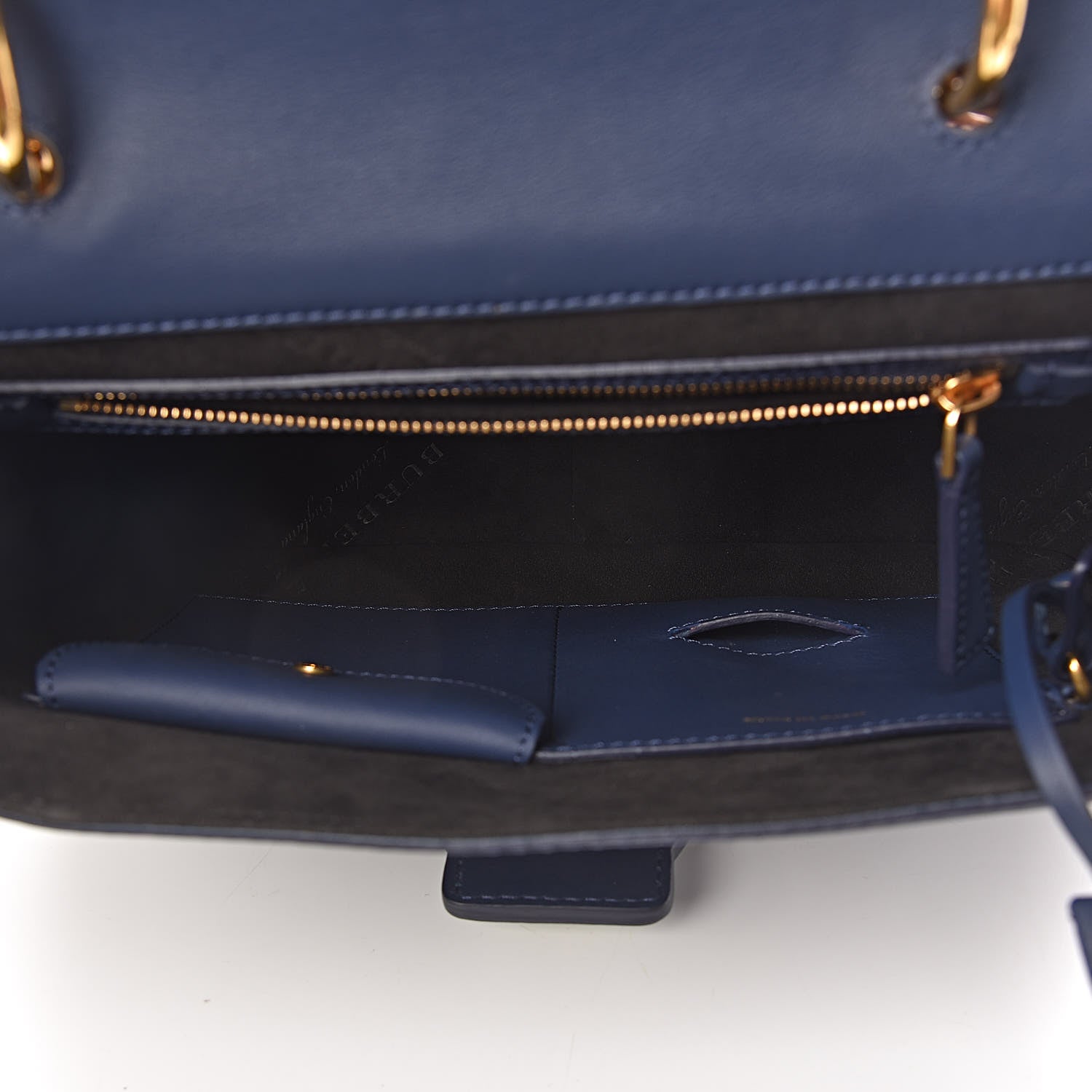 Burberry Trench Calfskin Medium DK88 Top Handle Bag Ink Blue 5 of 10