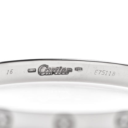 Cartier 18K White Gold LOVE Bracelet 16 4 of 5