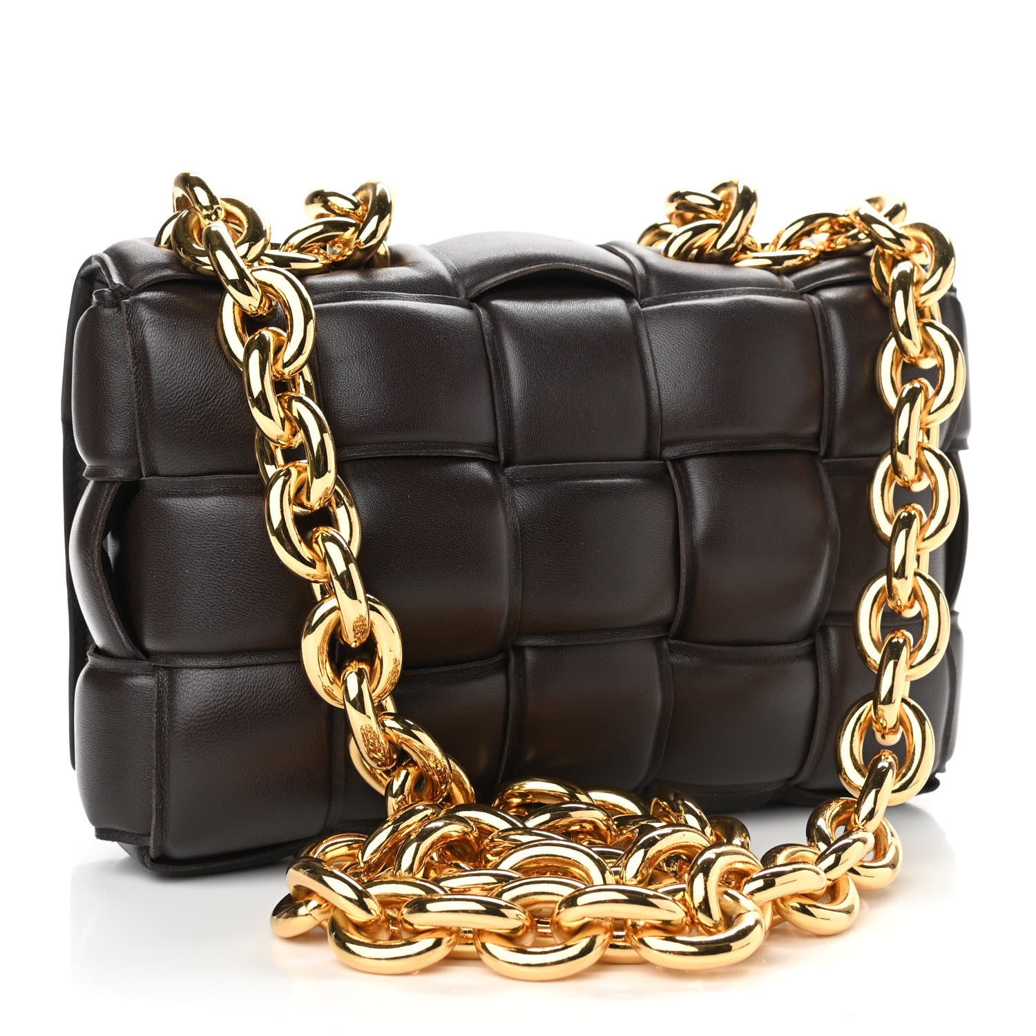 Bottega Veneta Lambskin Maxi Intreccio Padded Chain Cassette Crossbody Bag Black 3 of 10