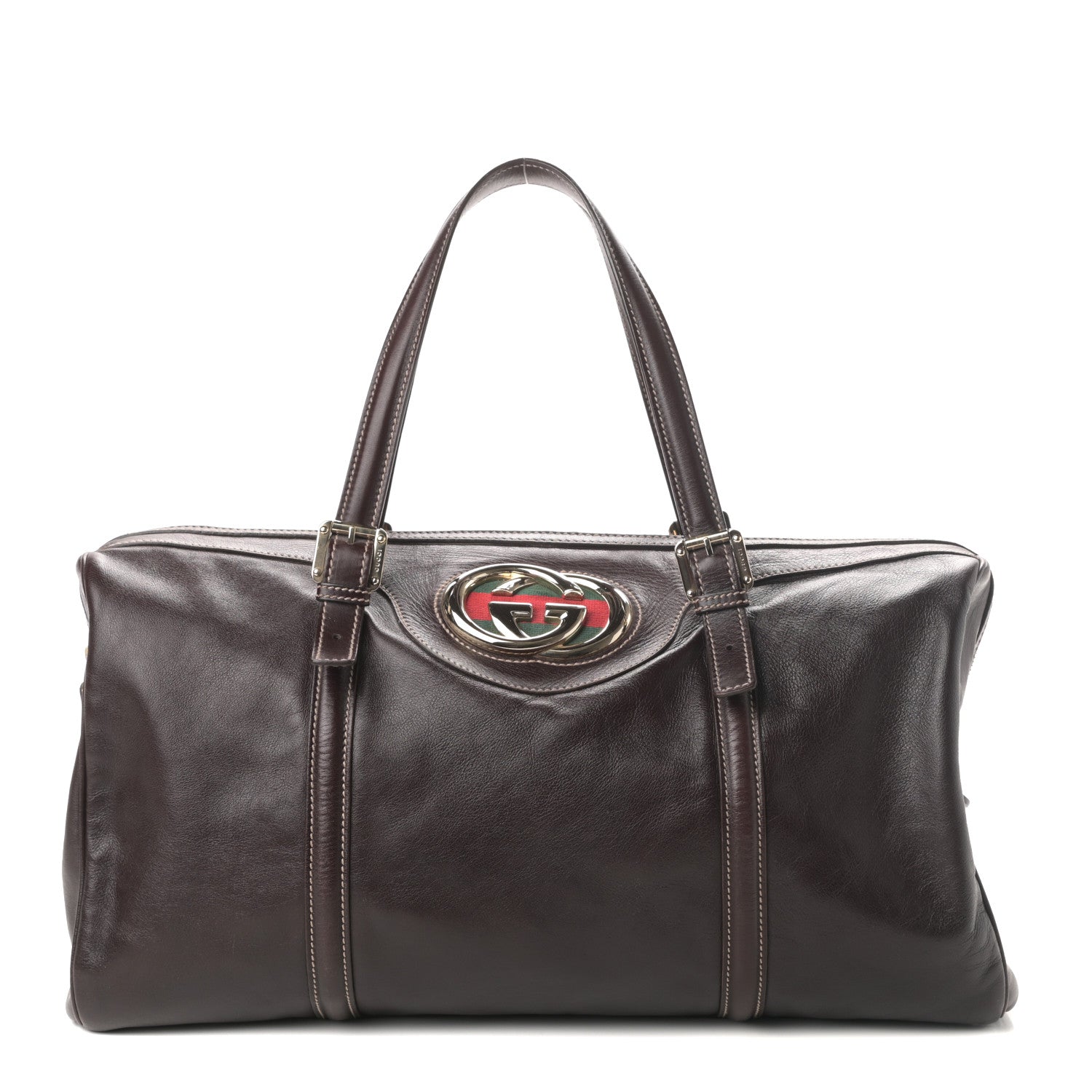 Gucci Calfskin Large Britt Boston Dark Brown 1 of 10