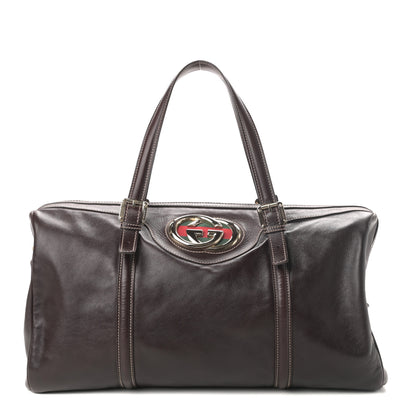 Gucci Calfskin Large Britt Boston Dark Brown 1 of 10