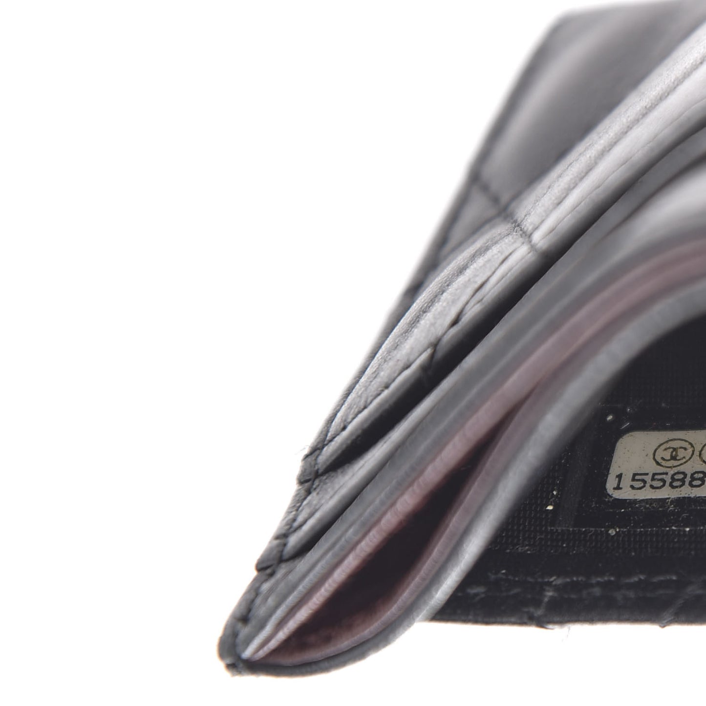 Lambskin Quilted Card Holder Black