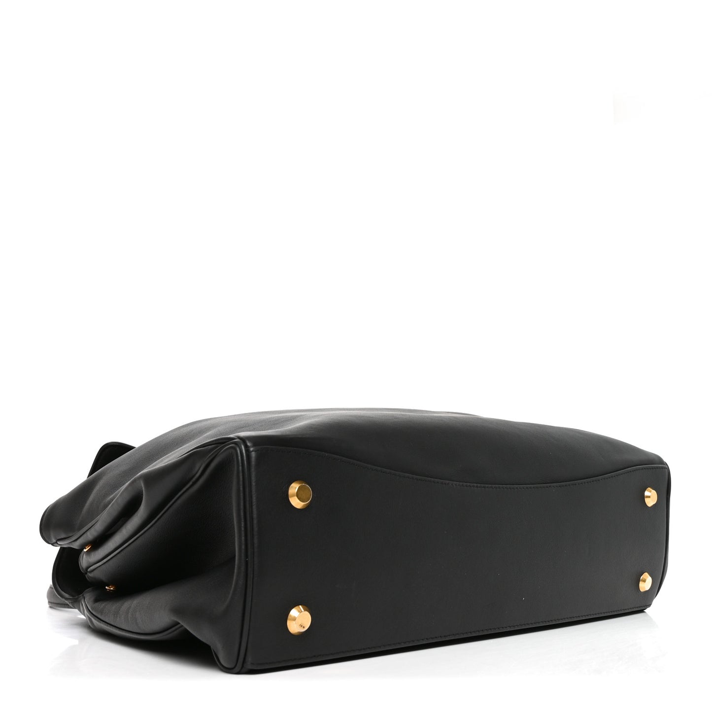 Smooth Calfskin Large Rodeo Top Handle Handbag Black