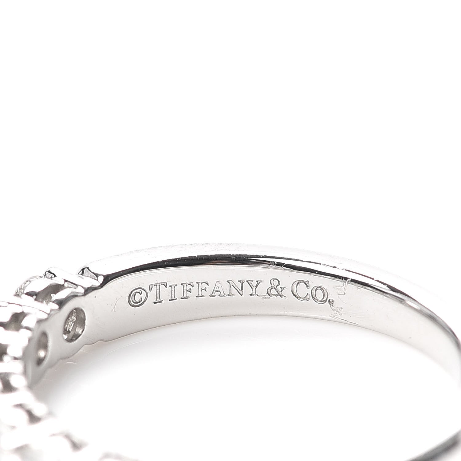 Tiffany Platinum Diamond 3mm Half Circle Embrace Band Ring 52 6 4 of 6