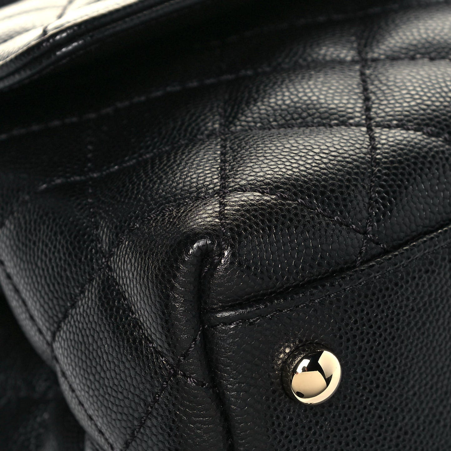 Caviar Quilted Mini Coco Handle Flap Black