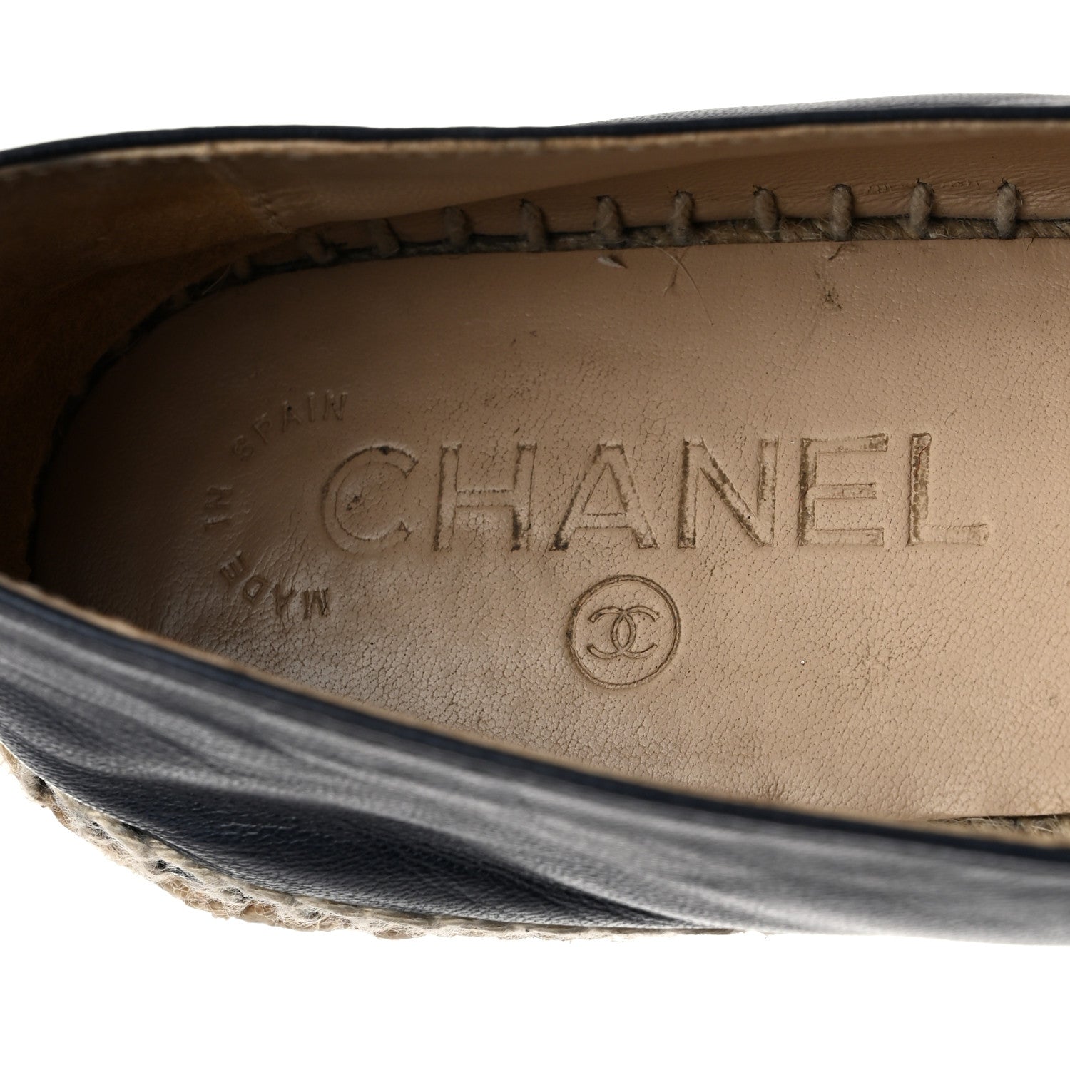 Chanel Lambskin CC Espadrilles 38 Navy Black 6 of 8