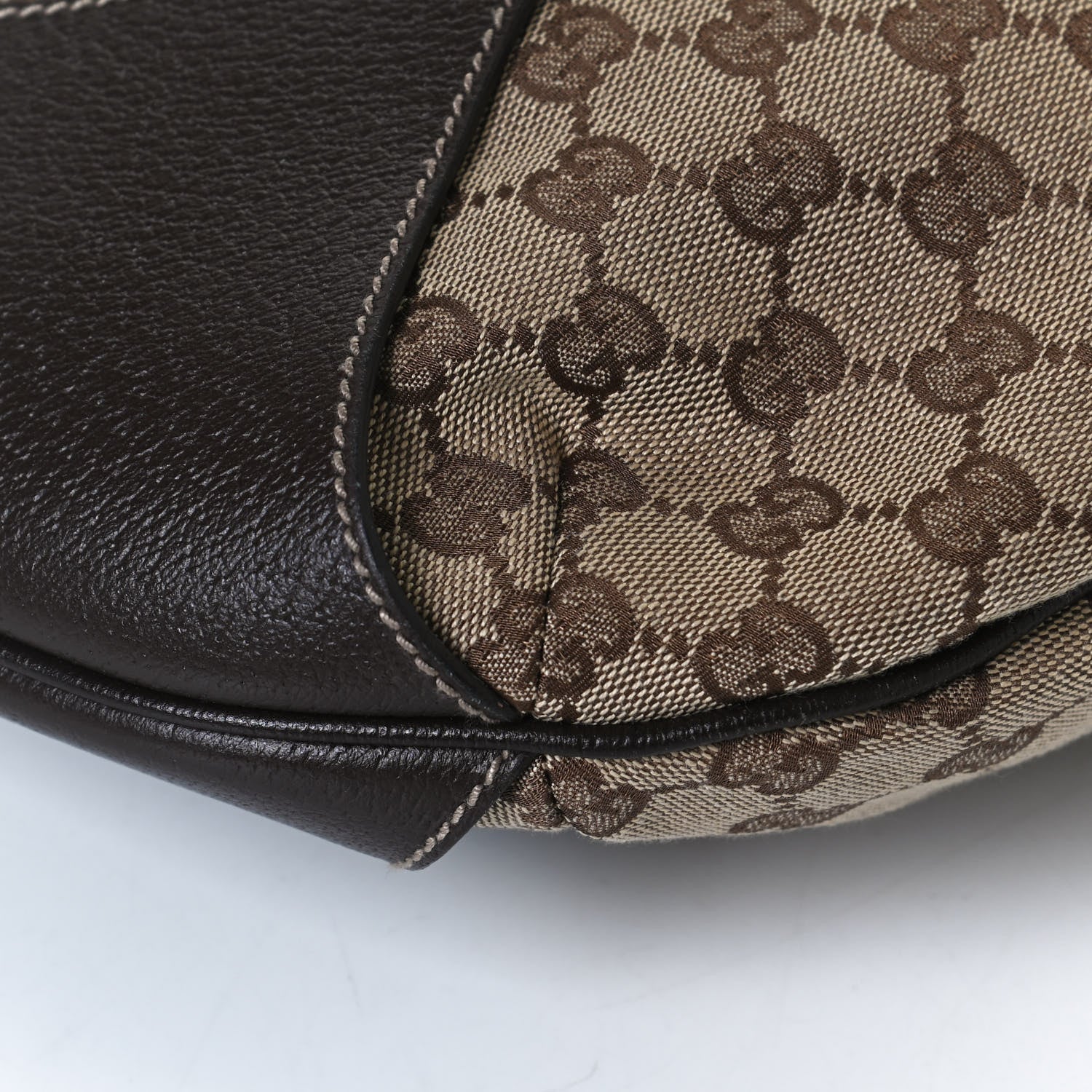 Gucci Monogram Bamboo Horsebit Hobo Dark Brown 10 of 11