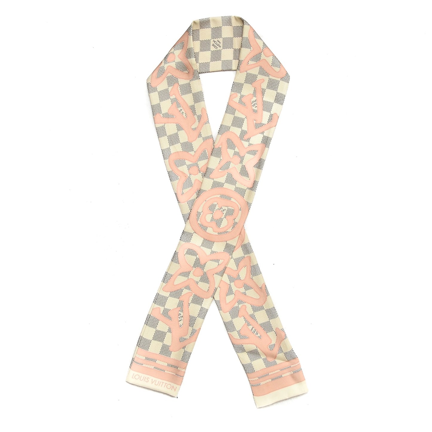 Silk Damier Azur Tahitienne Bandeau Rose Ballerine