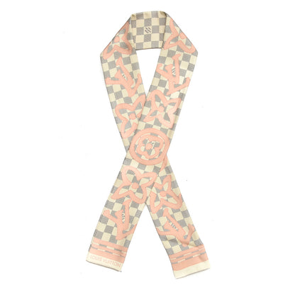 Louis Vuitton Silk Damier Azur Tahitienne Bandeau Rose Ballerine 1 of 7