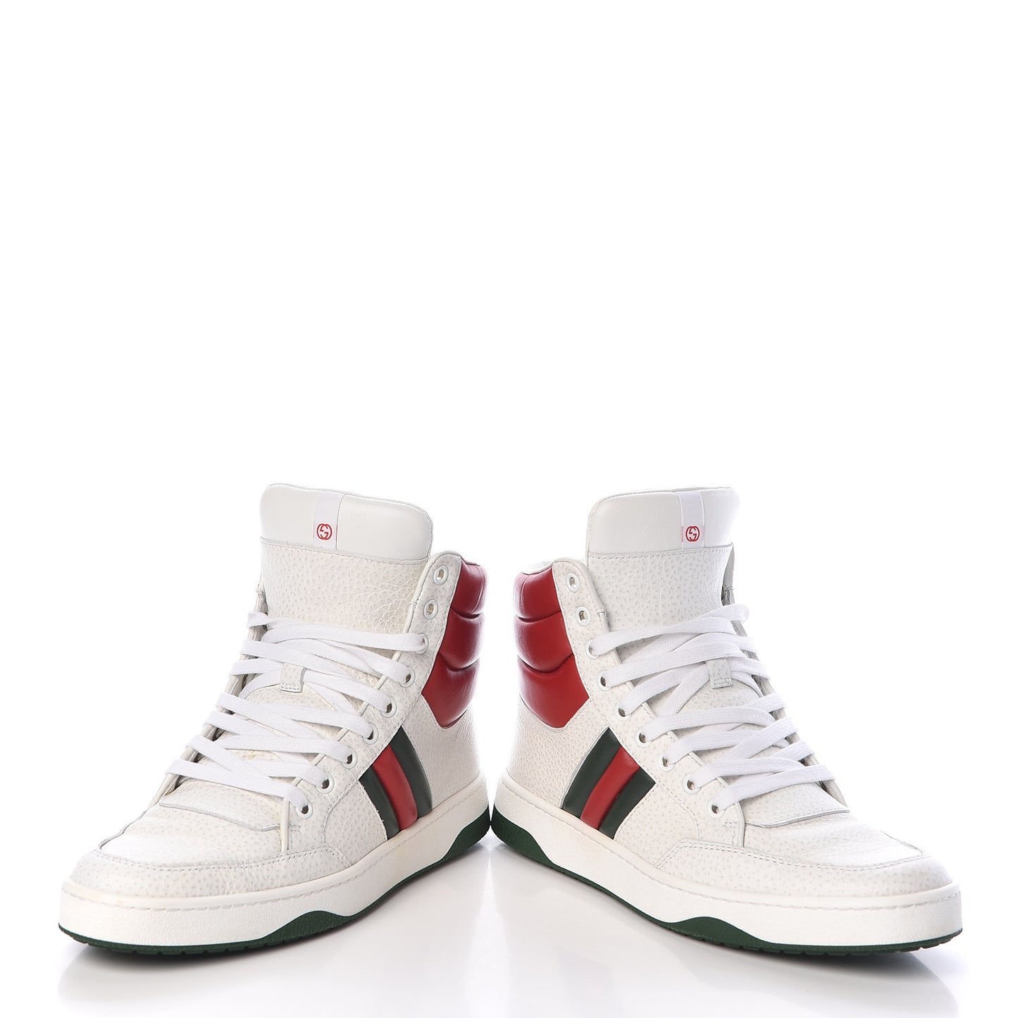 Calfskin New Praga Karibu High Top Sneakers 38 White Red Green