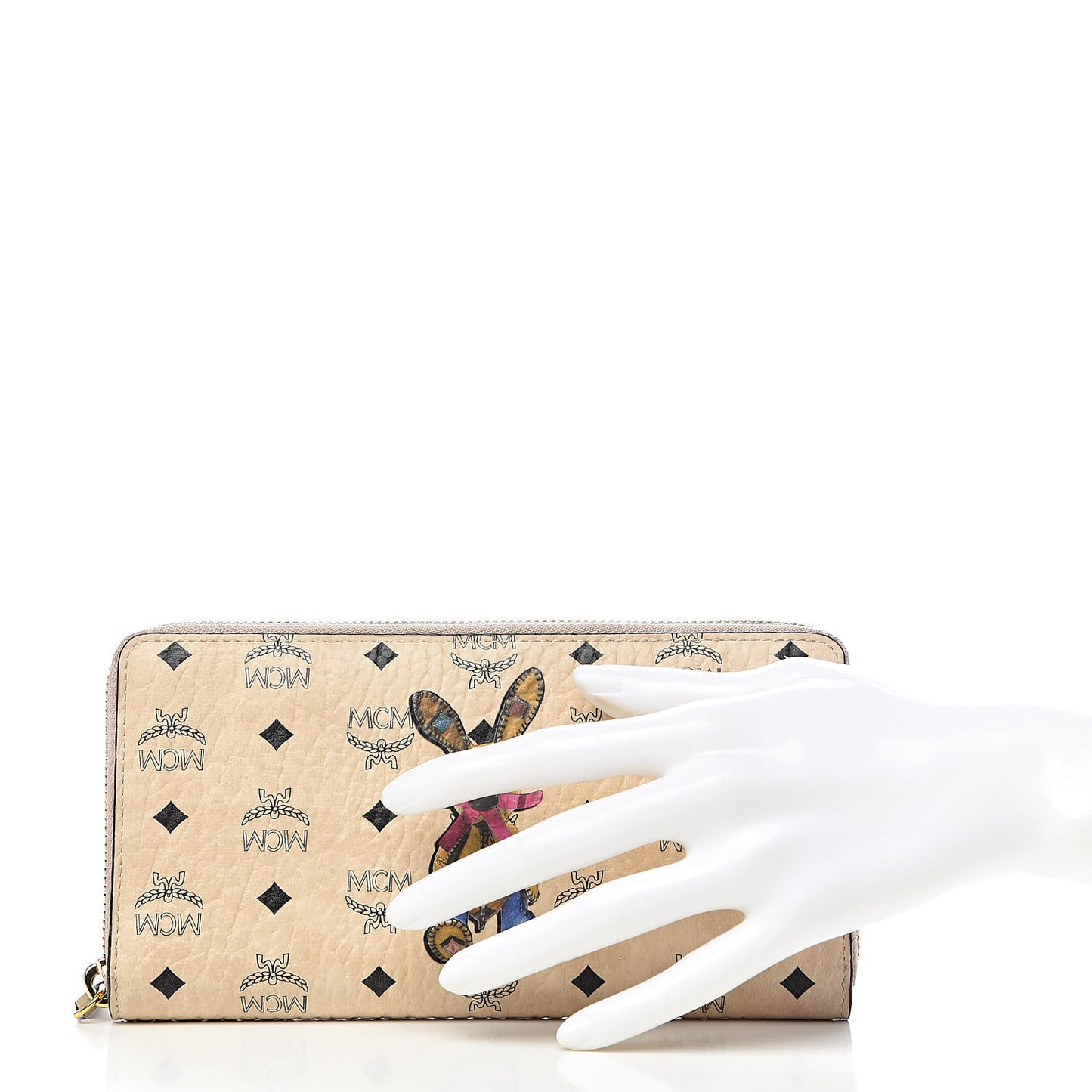 Visetos Rabbit Zip Around Large Wallet Beige