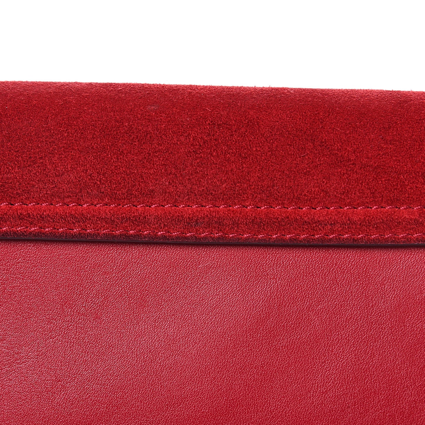 Suede Calfskin Mini Faye Shoulder Bag Tulip Red