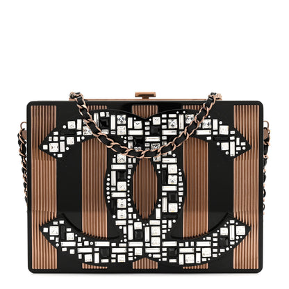 Chanel Plexiglass Crystal CC Minaudiere Clutch Black Copper 1 of 11