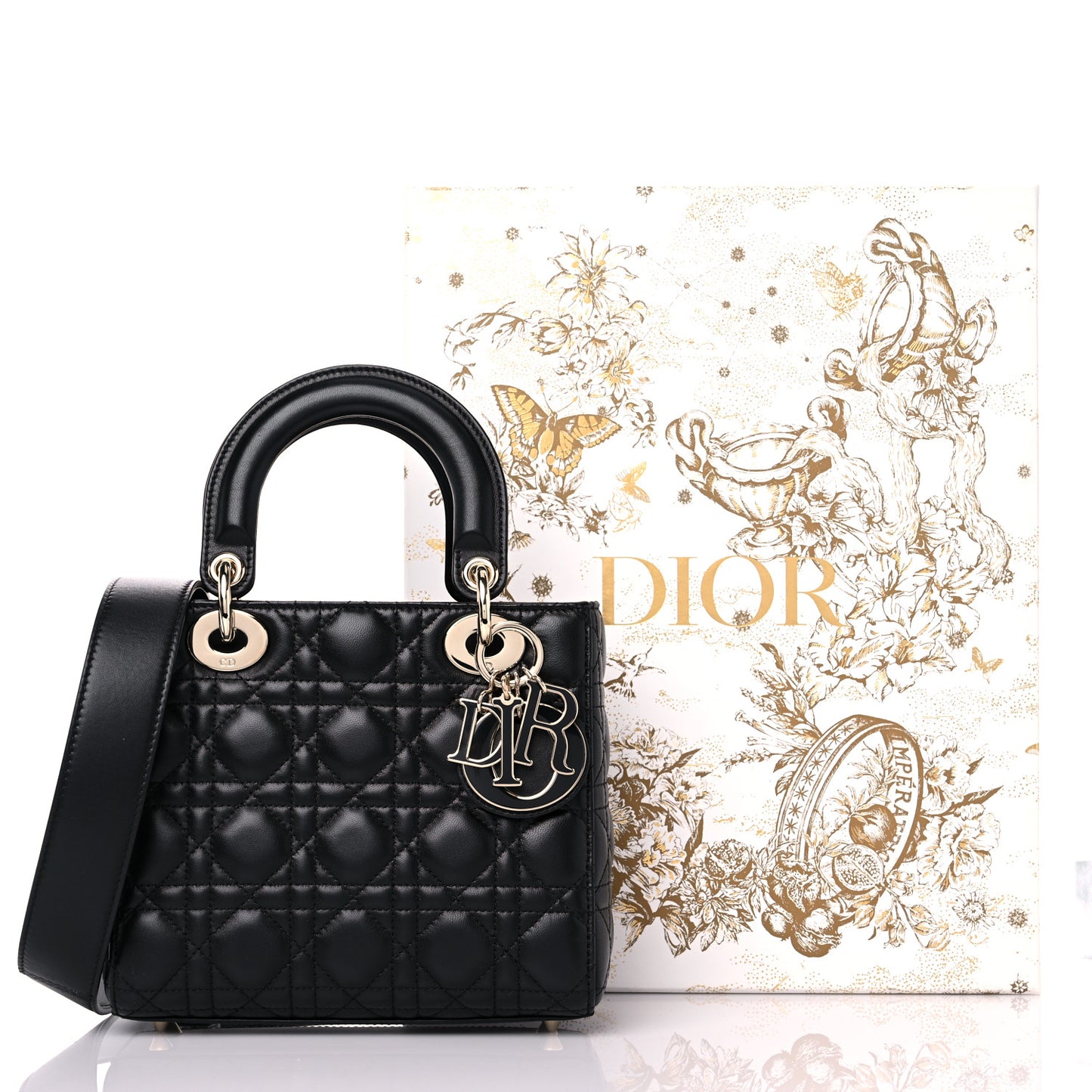 Lambskin Cannage Small My ABCDior Lady Dior Black