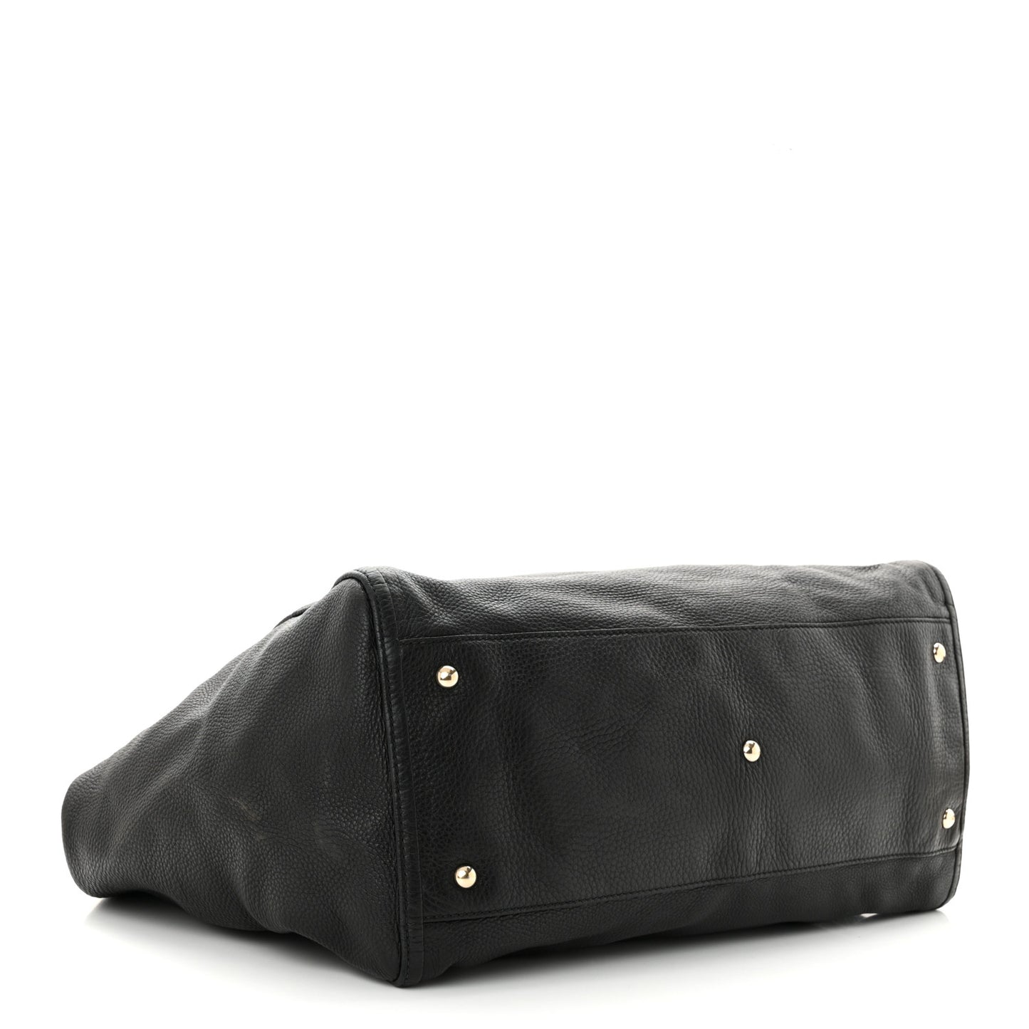 Pebbled Calfskin Large Soho Hobo Black