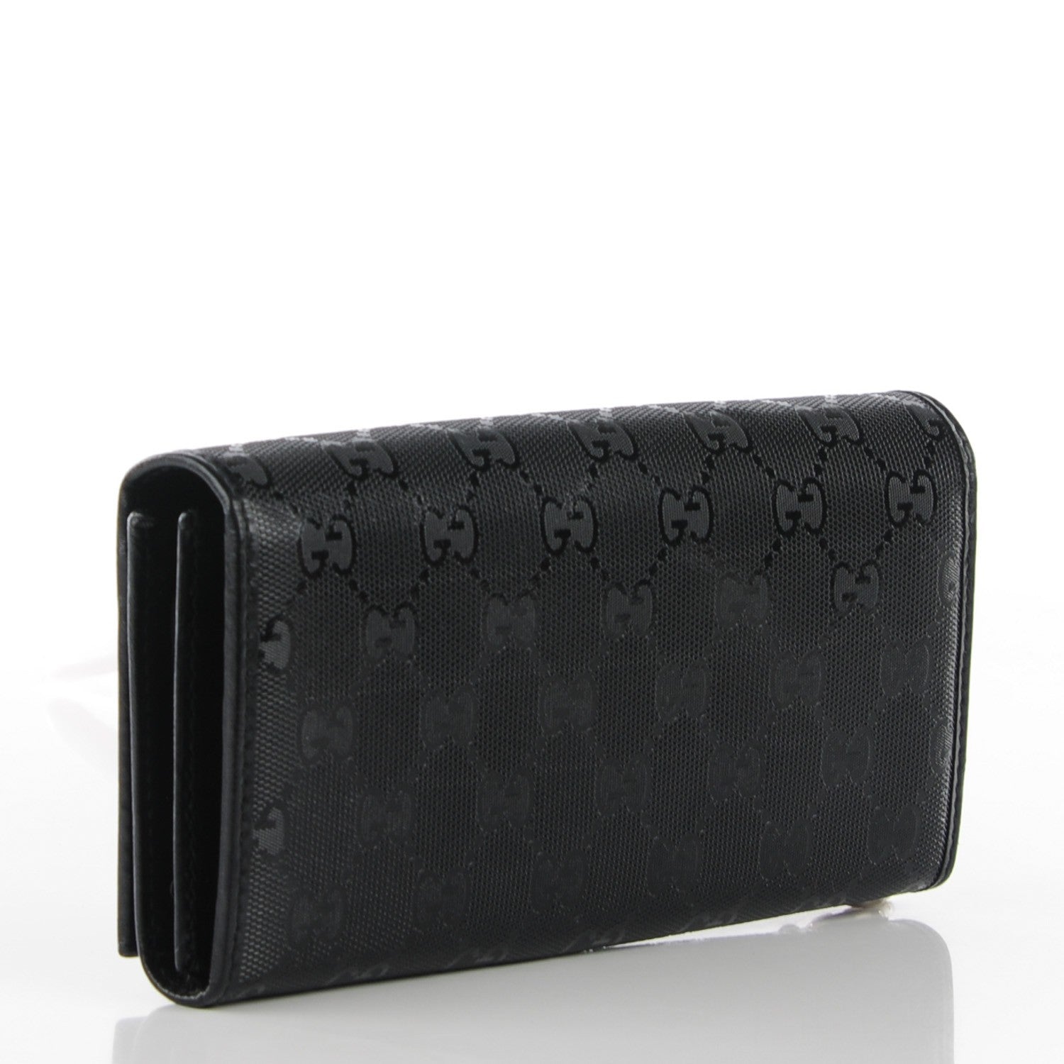 Gucci Imprime Monogram GG Pierce Chain Clutch Wallet Black 3 of 10