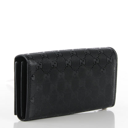 Gucci Imprime Monogram GG Pierce Chain Clutch Wallet Black 3 of 10