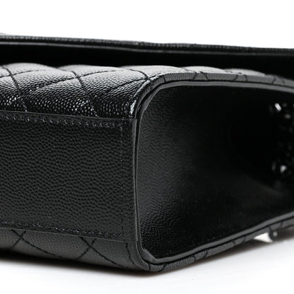 Saint Laurent Grain De Poudre Textured Mixed Matelasse Triquilt Medium Monogram Satchel Black 9 of 9