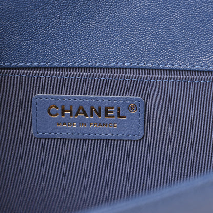 Chanel Caviar Quilted Medium Boy Flap Dark Blue 6 of 12