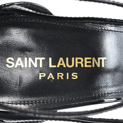Saint Laurent Vernice Chiffon Cassandra 100 Ankle Strap Sandals 38.5 Black 38.5 Black 8 of 9