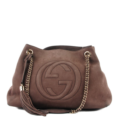 Gucci Vitello Range Medium Soho Chain Shoulder Bag Grey Field 1 of 7
