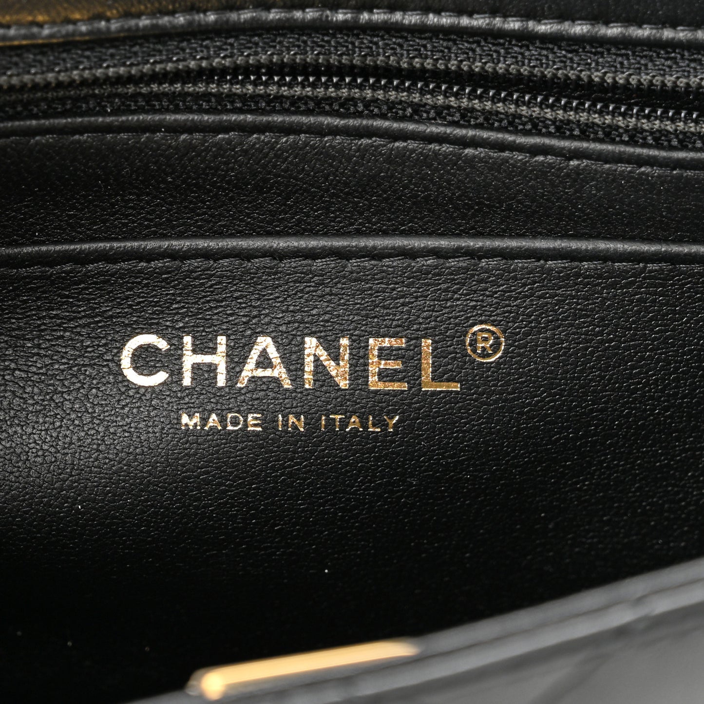 Lambskin Quilted Mini Square Flap Black