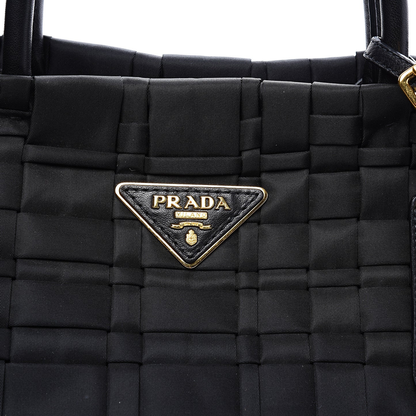 Tessuto Nylon Weave Shopping Tote Black