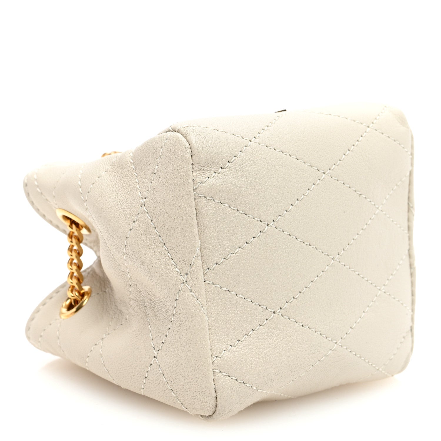 Saint Laurent Lambskin Quilted Baby Bucket Bag Crema Soft 4 of 9